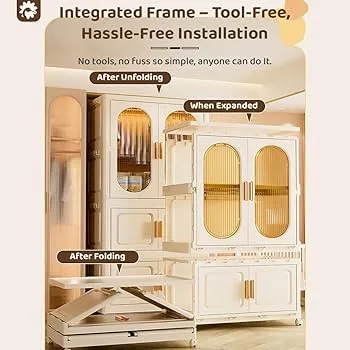 Kids Wardrobe/Multifunctional Collapsible Plastic Wardrobe/Almirah for Kids- Storage Cabinet