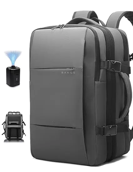 Backpack with Anti-Theft Vacuum Compression Travel Backpack,Expandable Backpacks with Pump for Airplanes