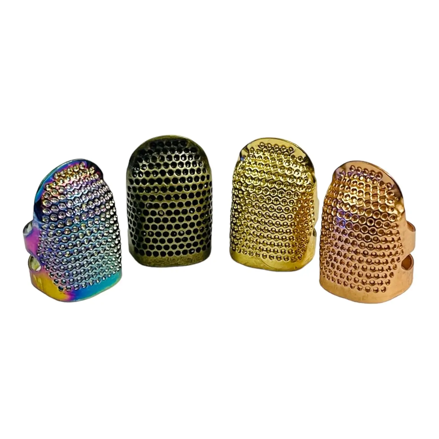 Pack of 4 Adjustable Finger Protector Thimble (4 Different Types) for Sewing Embroidery Needlework