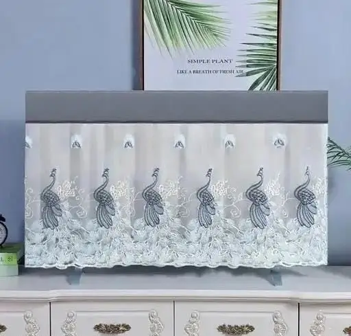 Decorative Lace TV Screen Cover with Dust-Protection Design