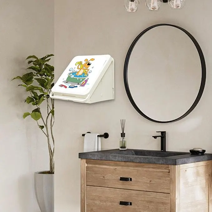 Wall-Mounted Foldable Towel Holder with Decorative Cover